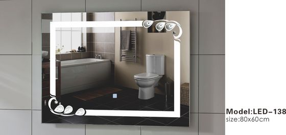 Wall Touch LED Bathroom Mirror 800*600mm Embroidered Eye Embellishment Design