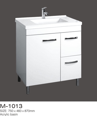 Rustieke MDF Badkamersijdelheid, het Waterdichte van het Staalvoeten van het Badkamersmeubilair Acrylbassin