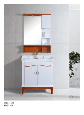 Twee Deuren 72 Ijdelheid van de 36 Duim de Stevige Houten Badkamers, het Houten Ceramische Bassin van Badkamerskabinetten